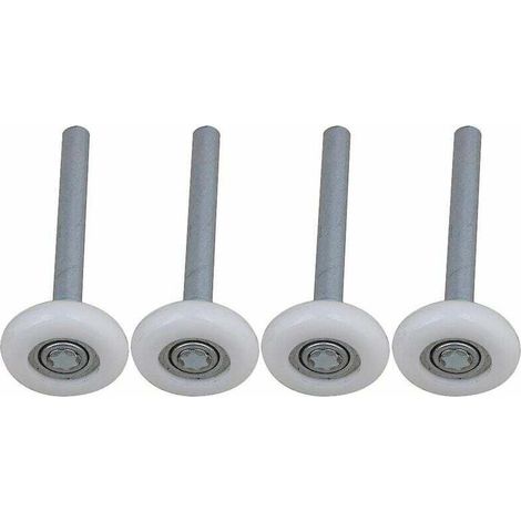 Lot de 4 roulettes de porte de garage en nylon à roulement à billes scellé avec tige de 105 mm (1/4)