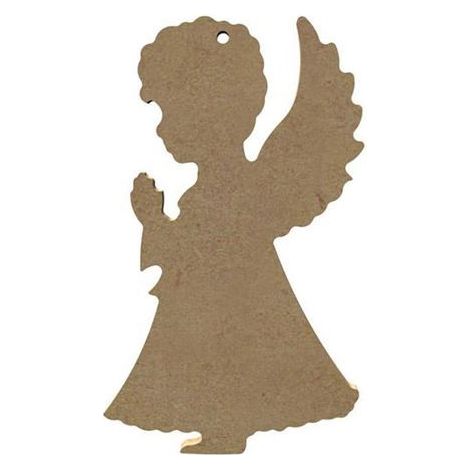 Ange prieur en bois MDF à décorer - 15 x 9 cm