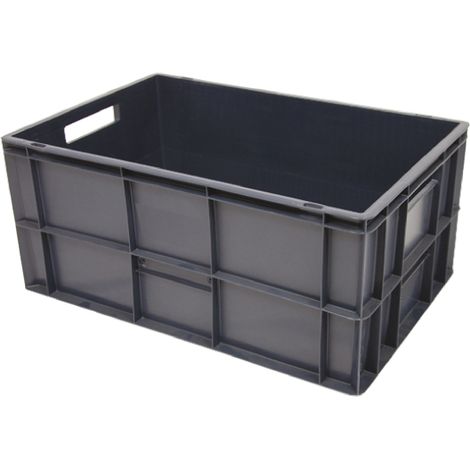 Rs Pro – Bac de rangement gerbable 52L – Dimensions 600mm x 400mm x 270mm – Matériau PP – Empilable – Eurobox sans couvercle (1/2)