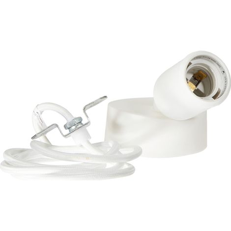 Vellight Portalampada a sospensione in silicone con cavo tessile, 100 cm, orientabile, attacco E27, bianco