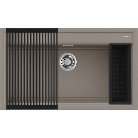 Lavello Elleci Incasso 1 vasca 86x51 Best 360 Bundle Keratek Plus Grigio Dove Grey LKB36093K2 (1/2)