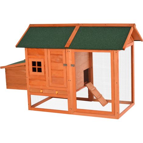 PawHut Gabbia per Galline con Vassoio Estraibile per Giardino