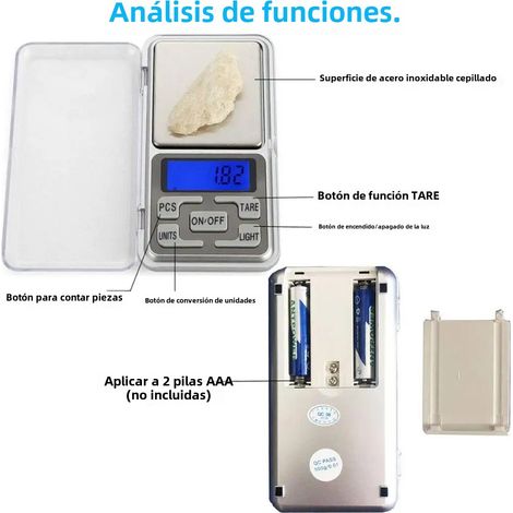 (500 g, 0,01 g) Mini balance électronique de précision pour bijoux, plage de mesure et précision réglables. (1/5)