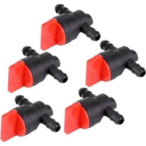 pair Robinet d'essence pour tondeuse à gazon, interrupteur de coupure de réservoir d'essence, robinet de carburant en plastique pour tondeuse à gazon pour jardin et utilisation agricole 5 pièces (1/4)