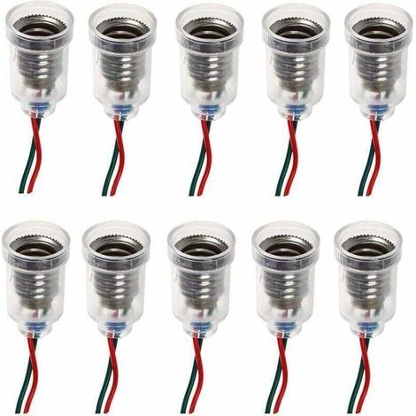 Lampes LED E10 Base de vis-à vis de petite bougie Ampoules Mont petites ampoules Porte-lumière de base avec fil Culot Socket pour Home Expérience Test du circuit électrique Accessoires lumière 20cm (1/4)