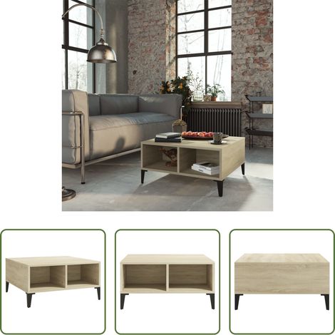 Rangement salon - Table basse chêne sonoma 60x60x30 cm bois d'ingénierie (1/5)