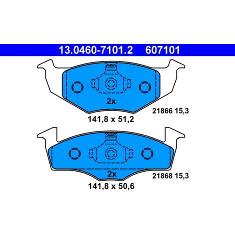 Kit de plaquettes de frein, frein à disque ATE 13.0460-7101.2 SEAT 140 698 151 B