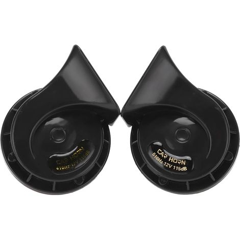 Klaxon D'escargot électrique Durable 12 V pour Voiture, Moto, Bateau, Installation Facile, Klaxon à Air D'escargot Universel étanche 115 DB pour Véhicules, Navires (Noir) (1/5)