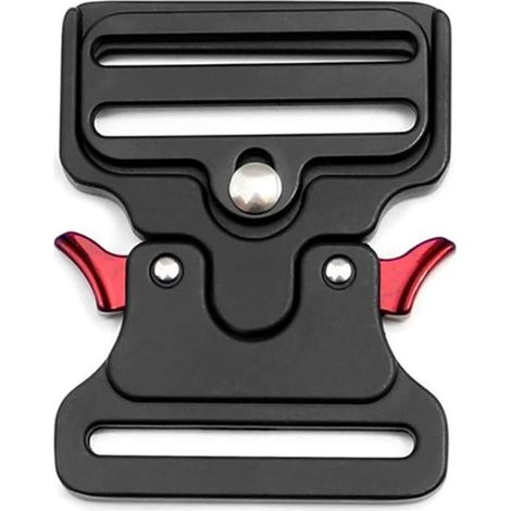 Hebilla táctica de metal para collares de perro, bolsos, equipaje, cinturones y ropa (negra, 50 mm de ancho) (1/5)