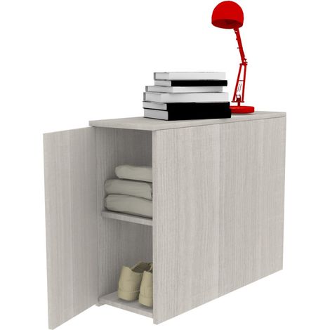 Comodino moderno retro letto - 87 cm di profondità - 16 colori - Rovere rock
