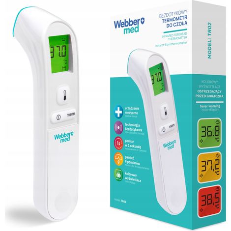 TERMÓMETRO INFRARROJO MÉDICO SIN CONTACTO WEBBER TR02 ALARMA DE FIEBRE (1/5)