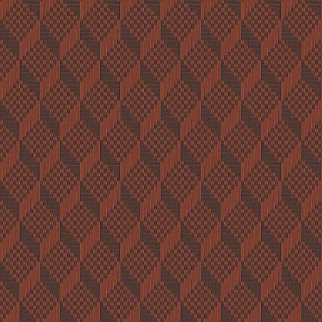 Papel pintado efecto 3D Profhome GR322308-DI papel pintado vinílico estampado en caliente tejido non tejido gofrado con dibujo rombos sutilmente satinado marrón naranja-perlado marrón tierra 5,33 m2