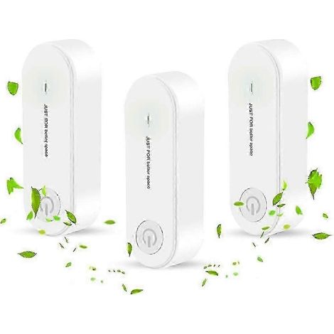 Purificateur d'air à brancher (lot de 3), mini purificateur d'air portable, générateur d'ions, compatible avec les animaux de compagnie