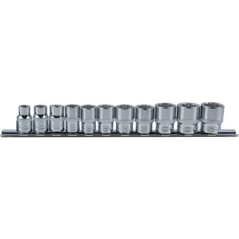 Serie di bussole poligonali 3/8" CHROMEplus, 11 pz, 8 -19 mm