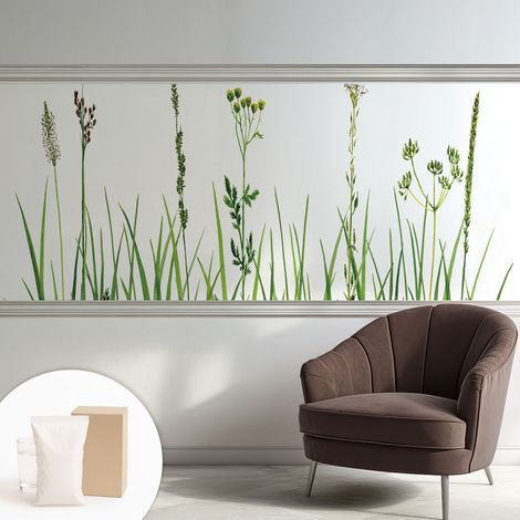 Tapete Vliestapete mit Kleber - trendige Wanddeko - elegant Fototapete für Wohnzimmer - Schlafzimmer Zarte Flora 250x104 cm (1/5)