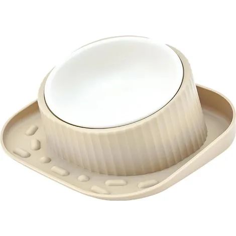 Gamelle surélevée pour chat, gamelle inclinée à 15° pour chats et chiens, gamelle en céramique pour chat d'intérieur, gamelles pour animaux de compagnie avec base anti-déversement et antidérapante (be (1/3)