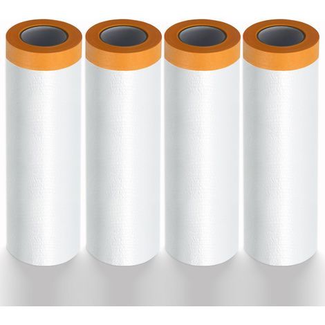 4 Rouleaux Bâche de Protection Peinture 270cm x 20m -Film de Masquage Peinture Imperméable Anti-Poussière - Pour Sol, Automobile & Meubles