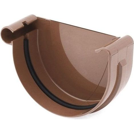 Embout Gouttière Gauche Marron, Système 75 - Accessoires Gouttière (1/2)