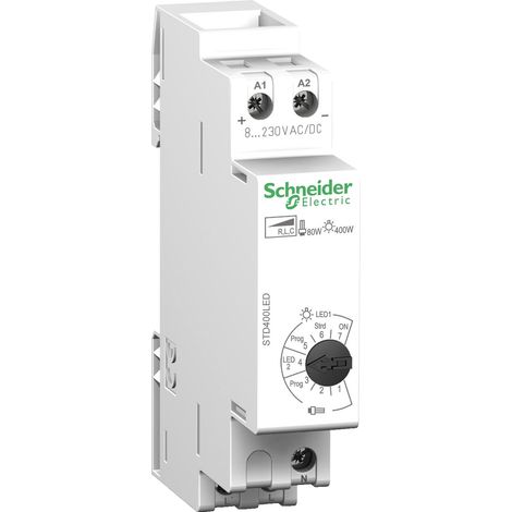 Schneider Electric – Variateur DIN universel 400W – Protection électronique contre surcharge et surchauffe – Compatible avec lampes halogènes et LED – Rail DIN (1/3)