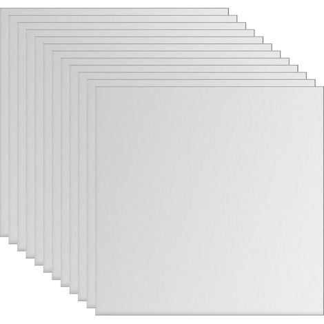 Plaque en aluminium, 12 pièces 50 mm x 50 mm x 3 mm (0,12 pouce) d'épaisseur, plaque carrée en aluminium 6061 pour usage industriel, finition argentée (1/5)