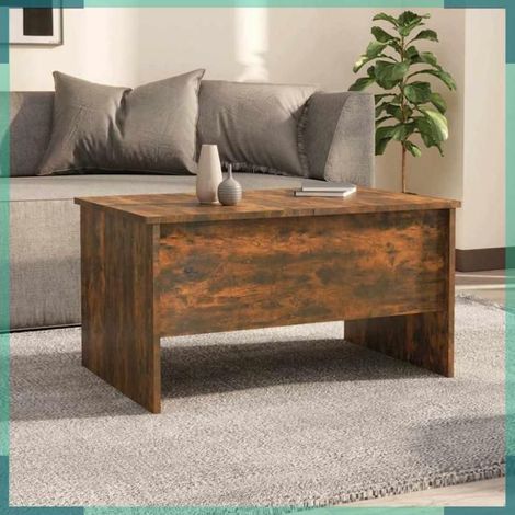 Table basse - 819293 - chêne fumé - Bois d'ingénierie - 80 x 50 x 42,5 cm (1/5)