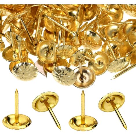500 Clous décoratifs pour meubles (17 x 11 mm) – Métal doré antirouille – Convient pour les meubles et objets vintage (1/5)