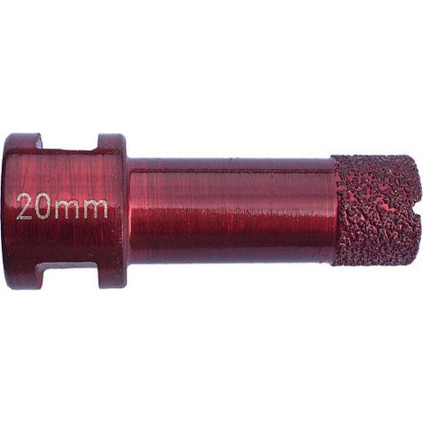 Diamwood Trépan Diamanté à Sec D. 20 mm avec Filetage M14 - Ht. 70 mm - Lt. 15 mm - 5 Segments - Multi-Matériaux - Coupe à Sec ou à Eau, Grès Cérame, Granit, Pierre Naturelle (1/2)