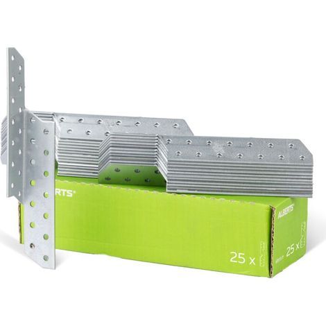 846916 Équerre renvoyée, utilisable à droite, galvanisée Sendzimir, 32 x 32 x 210 mm