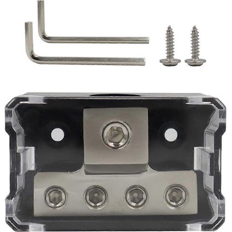 Universelle Kfz-Audio-Stromkabel-Erdungsbox 1x 0GA Eingang 4x4GA Ausgang - Wie abgebildet -