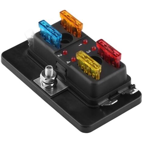 pour fuse block Support de Porte-fusible DC 32V 4 Voies Avec Kit de Voyants LED pour Trike Marine Marine (1/4)