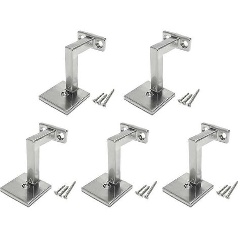 Quadratische Treppengeländerhalterungen mit Schrauben (5er-Pack) (Satin-Nickel) (1/5)