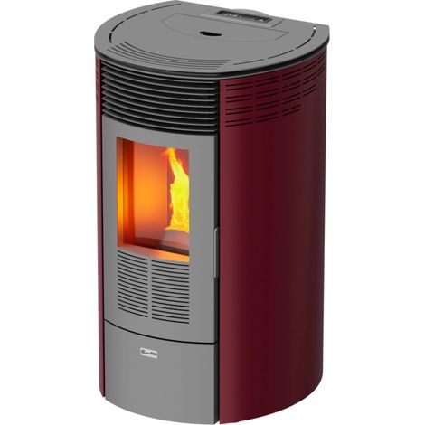 stufa a pellet canadian stove "columbia 12" bordeaux 8,7 kw