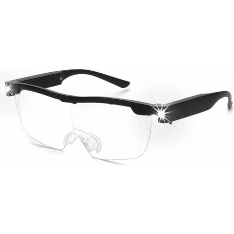 Tigrezy 180 % Vergrößerungsbrille mit wiederaufladbarem LED-Licht – leistungsstarke Vergrößerungsbrille – freihändige Brille für Arbeiten im Nahbereich，Lesen, Freizeit