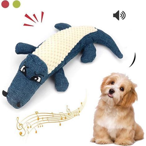 Peluche pour chien, jouet pour animaux de compagnie, simulation d'alligator sonore, jouet pour chien - Bleu - 1 (1/4)