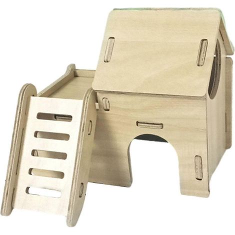 Maison en bois pour hamster, cabane-jouet, cachette pour hamster, tunnel en bois pour hamster, souris, chinchilla, lemmings, rat, hamster nain-style A
