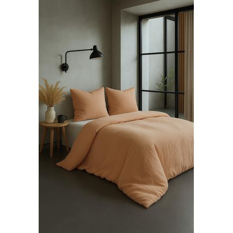 Parure de Couette en Gaze de Coton 240x260 cm Rose (1/5)
