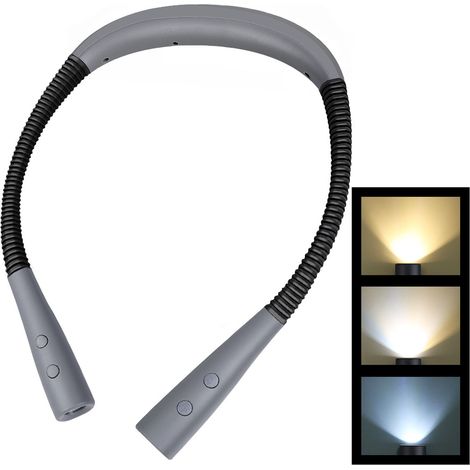 Wiederaufladbare Nackenleuchte per USB, erhältlich in 3 Farben, mit wiederaufladbarem, flexiblem Arm, ideal zum Lesen, Stricken, Campen und für Reparaturen. (1/5)