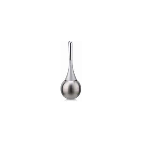 QORVA-Porte-brosse WC autoportant en acier inoxydable finition brossée polie ensemble WC salles de bains (brosse incluse)-argent (1/5)