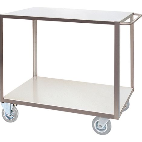 Portatutto Medio a 2 Piani in Acciaio Inox con Ruote Girevoli con Freno