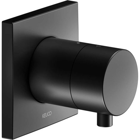 Grifería Keuco IXMO 59556, válvula de desvío de 2 vías oculta, roseta cuadrada, manilla Comfort, sin función de cierre, color: Negro Mate - 59556371002 (1/2)