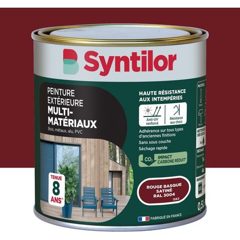 Vernice per esterni per legno, alluminio e PVC. SYNTILOR Rosso Basco, finitura satinata, 0,5 l. SYNTILOR (1/5)