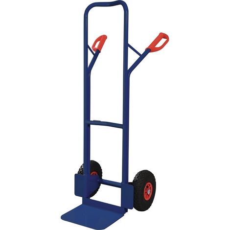 Stapelkarre H.1300mm Schaufel-L250xB320mm Luft-Bereifung Trgf.300kg blau TECWERK