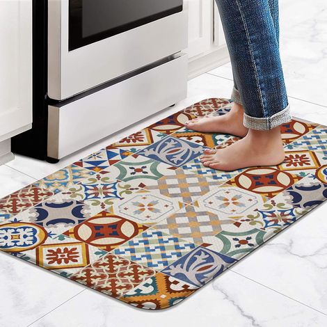 Kitchen floor mat, non-slip, oil-proof, waterproof, washable, easy-to-clean, suitable for home use, luxurious style, stain-resistant doormat - 4 - 40X60cm