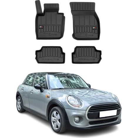 Tapis de Sol 3D TPE Premium Compatible avec Mini Cooper S III 2014-2022 3- Portes Revêtement de Sol pour Voiture - Intérieur antidérapant - Bords Hauts - Noir (1/5)