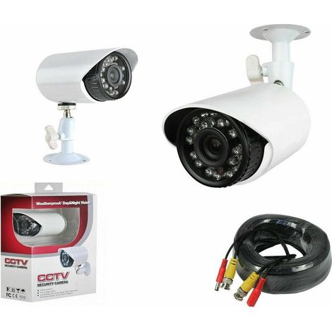 Kit De Vidéosurveillance étanche Caméra 24 Led Infrarouges 3,6 Mm Câble 18 M (1/5)