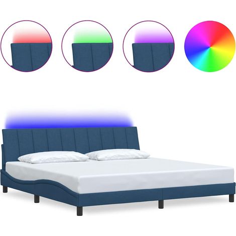 Maison Exclusive - Cadre de lit sans matelas Hanko bleu 200x200 cm tissu (1/5)