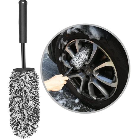 Cepillo para llantas de coche, cepillo de limpieza de microfibra, cepillo para llantas de coche sin partes metálicas, sin arañazos, cepillo para llantas de aluminio (1/5)