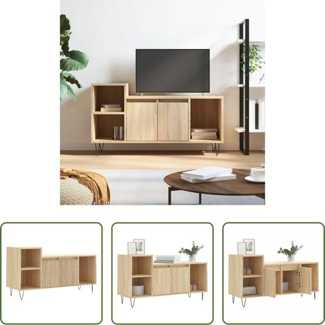 Holzwerkstoff - TV-Schrank Sonoma-Eiche 100x35x55 cm Holzwerkstoff (1/5)