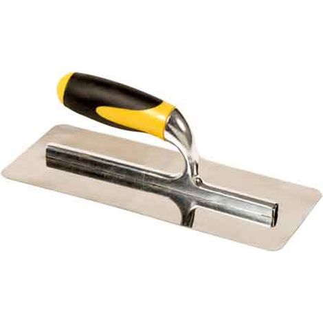 TRUELLE INOX LISSE AVEC MANCHE EN CAOUTCHOUC 28x12 cm