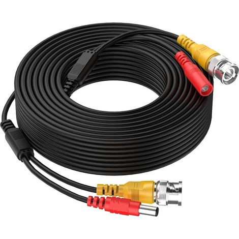 Cocar Câble d'extension Vidéo BNC Connecteur DC Power Système de Surveillance CCTV (1/5)